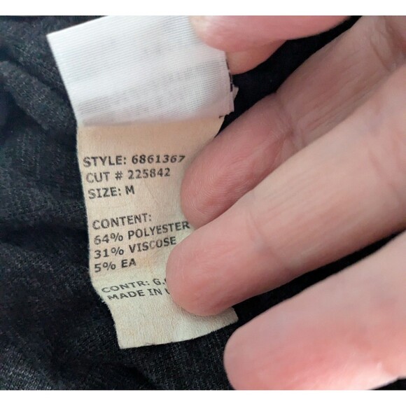 Cut Loose Dress M Black Gray Textured Thick Knit 3/4 Sleeve Button Detail Roses - Picture 11 of 13